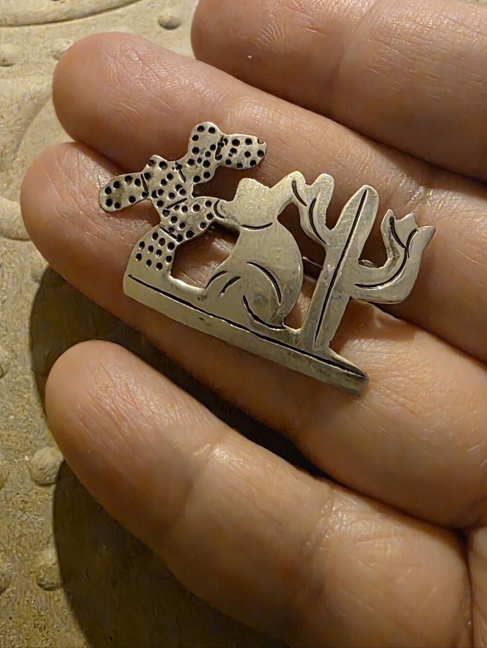 Vintage 60s Era Taxco Sterling 925 Siesta Brooch Pendant
